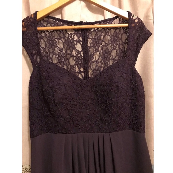 Plum Purple Prom Dress w/ Button Down back Size 16 - Picture 3 of 8